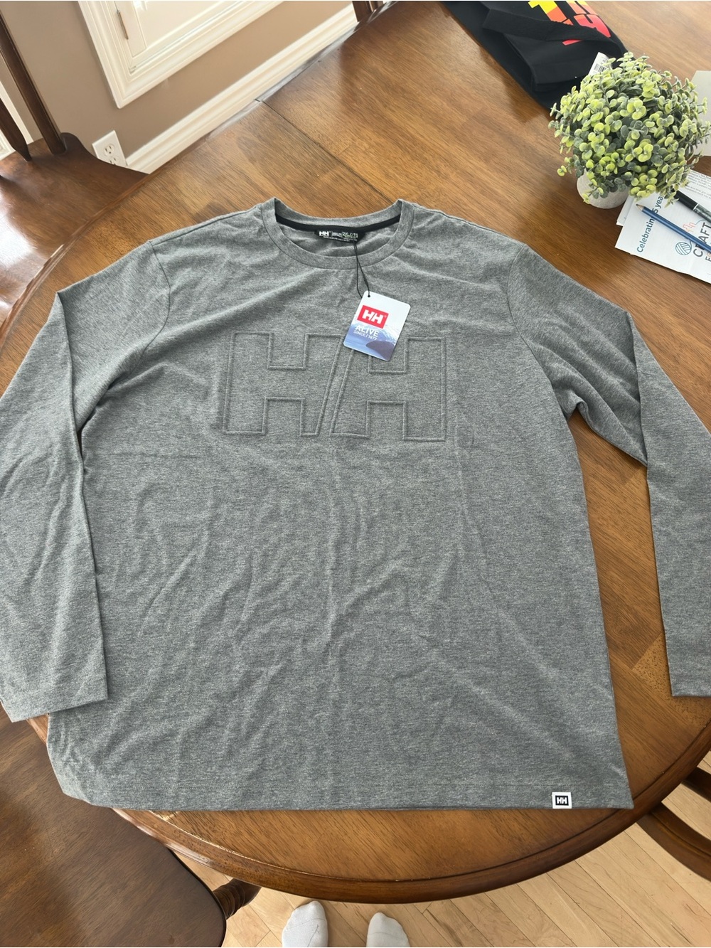 Helly Hansen Gray Long Sleeve Shirt with Embossed HH Logo 2XL